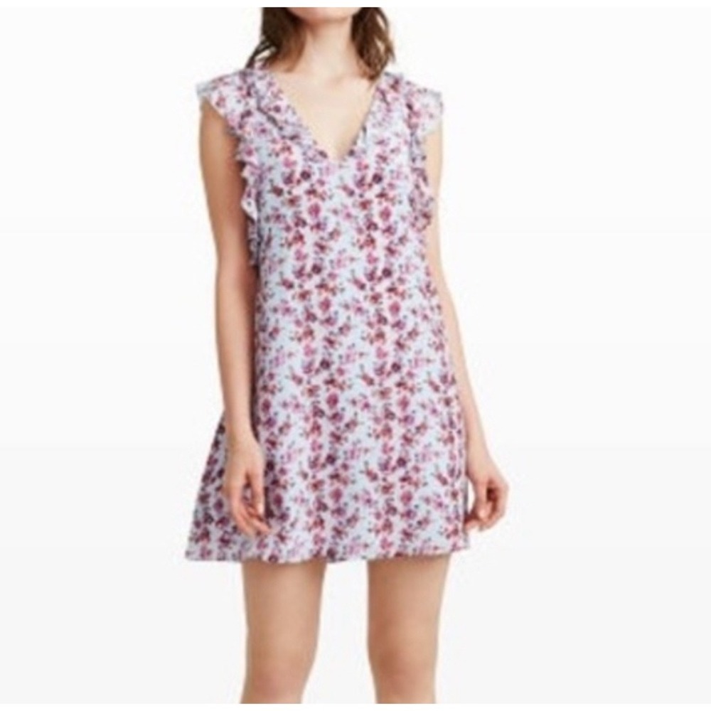 Club Monaco silk spring summer‎ mini floral dress flattering cute girly size 6